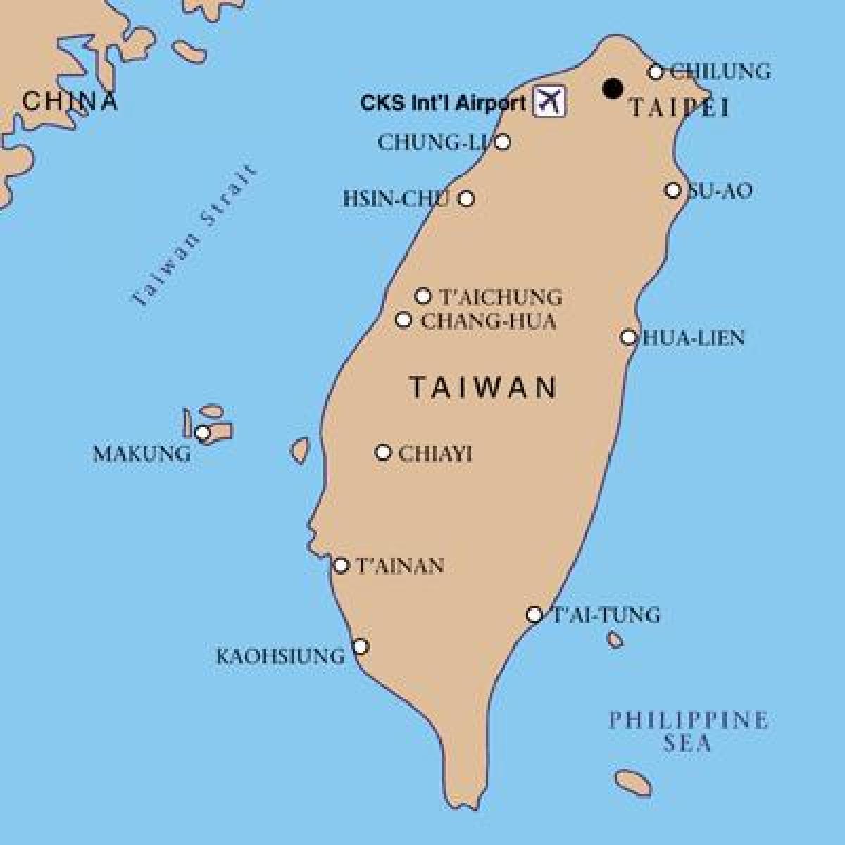 Tajvan međunarodni aerodrom mapu