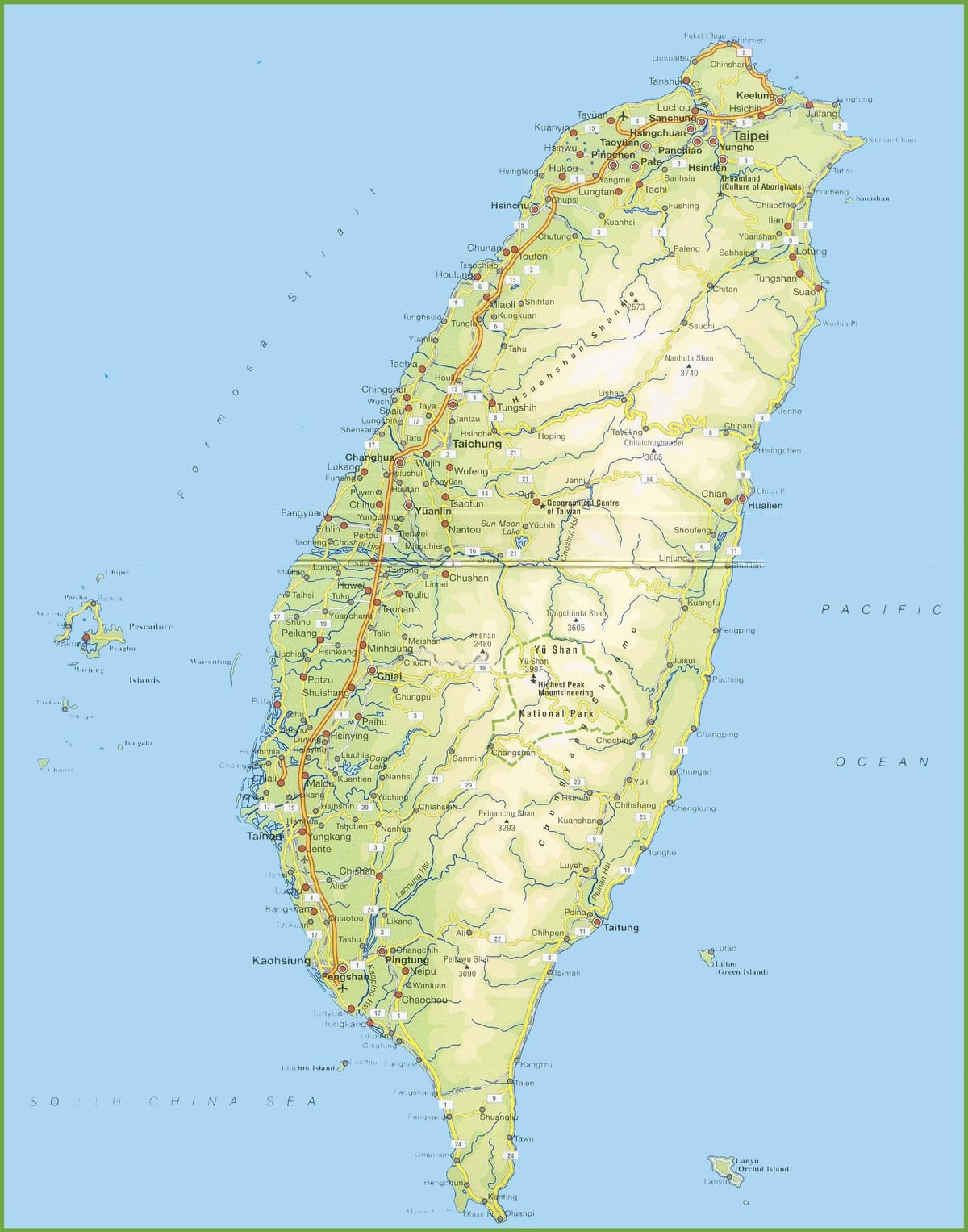 Mapa Tajvan isključen