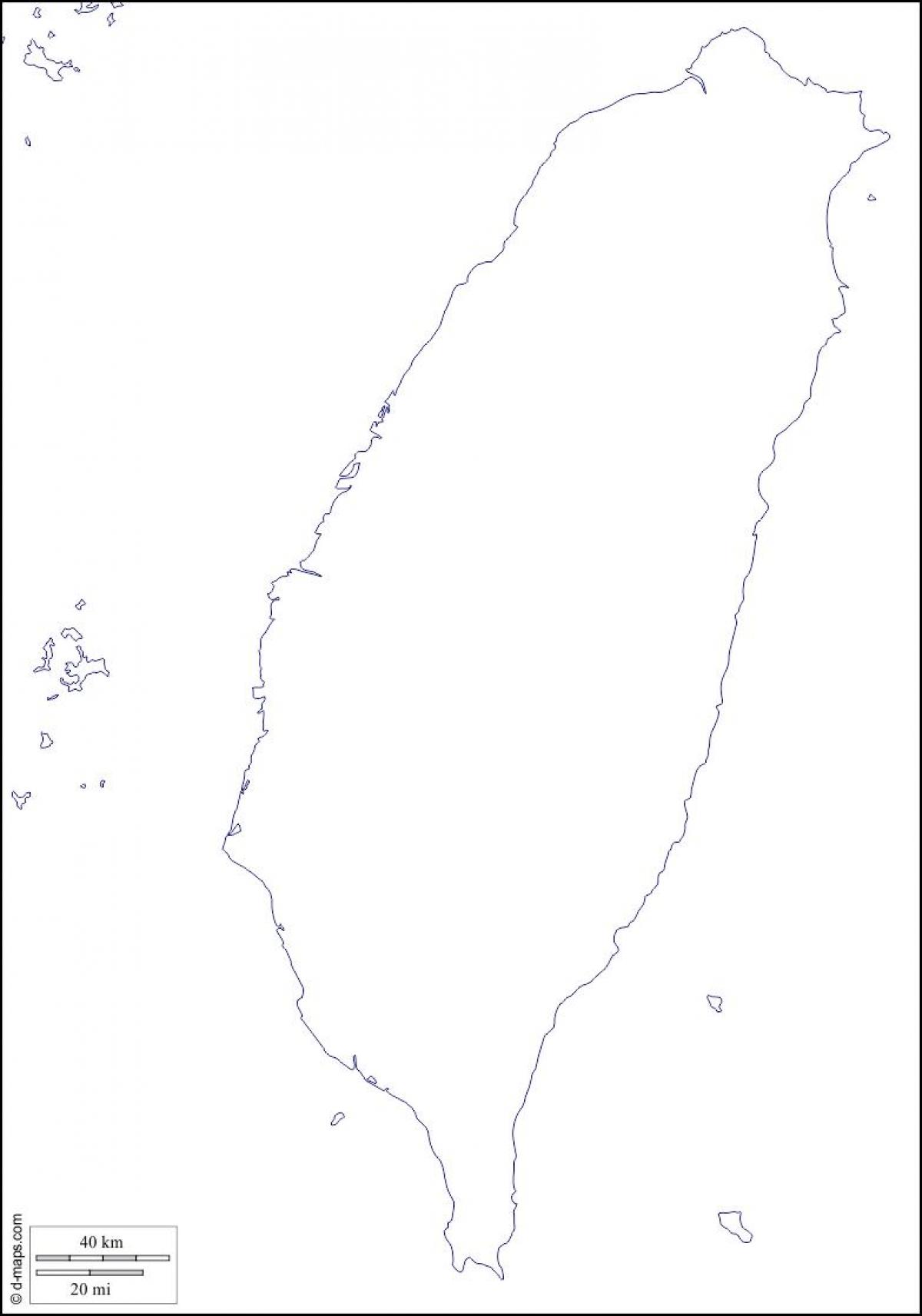 Mapa Tajvan prazan