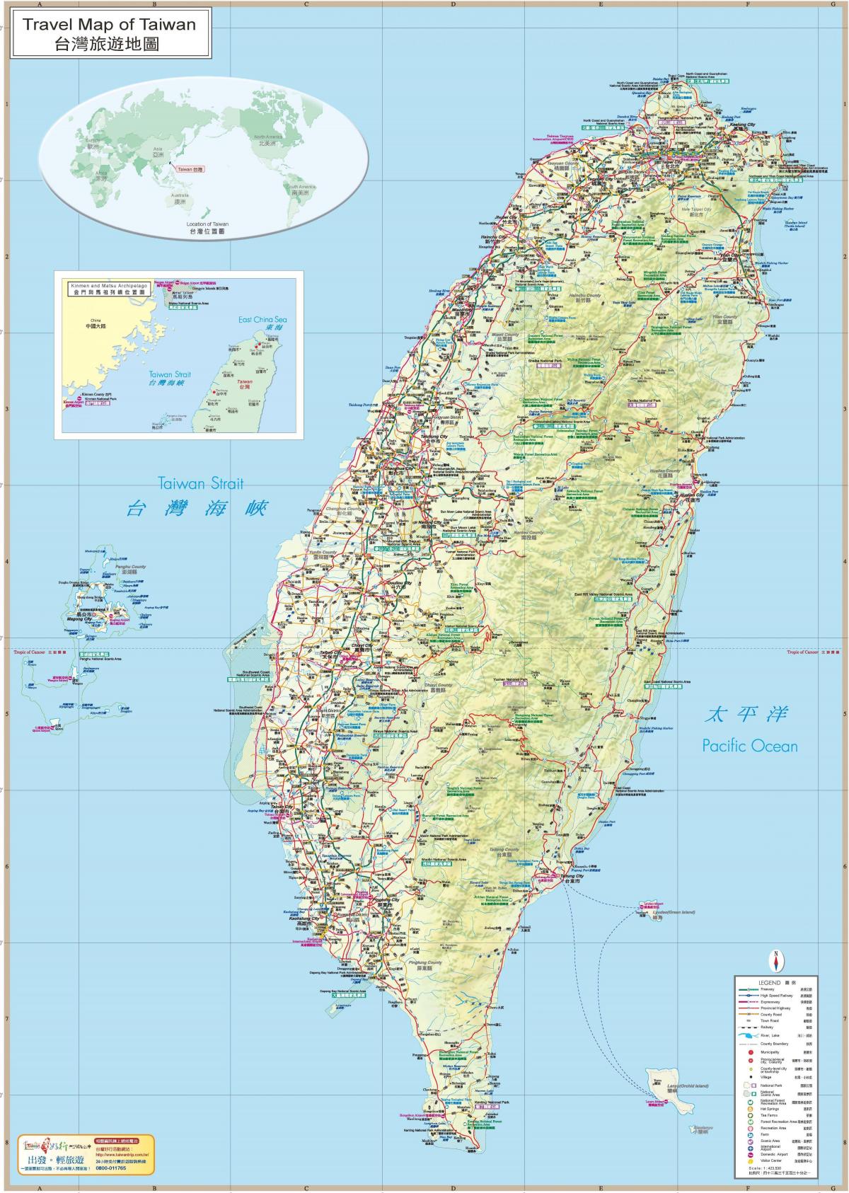 Tajvan turistički vodič mapu