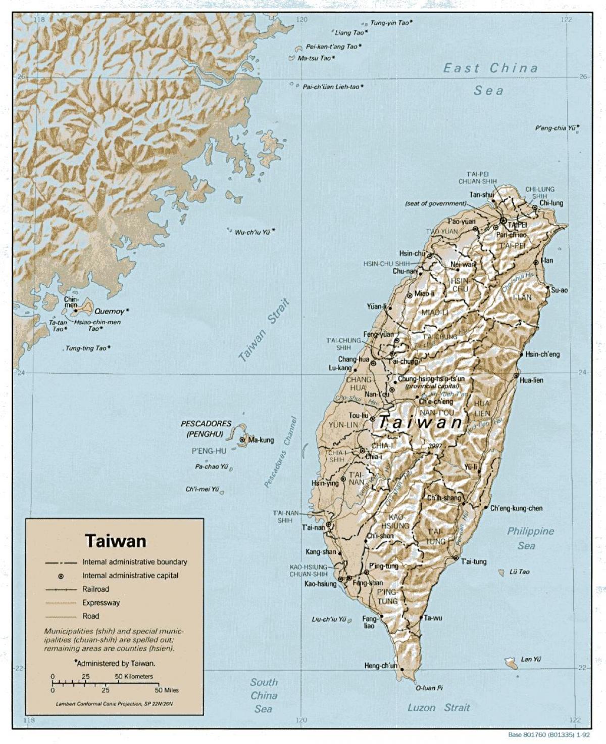 Mapa Tajvan surf 