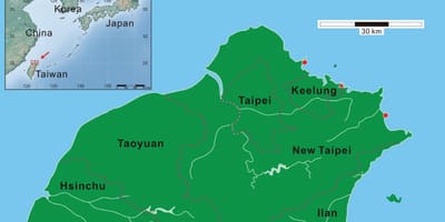 Sjeveru Tajvan mapu