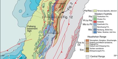 Mapa Tajvan geološke