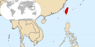 Svijet mapa pokazuje Tajvan