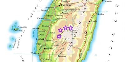 Mapa Tajvan planinama