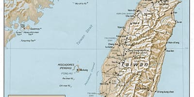 Mapa Tajvan topografske