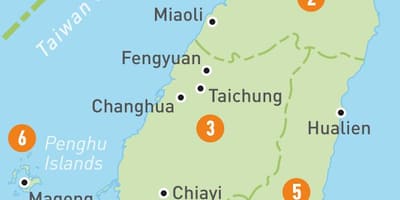Mapa Tajvan zemlji